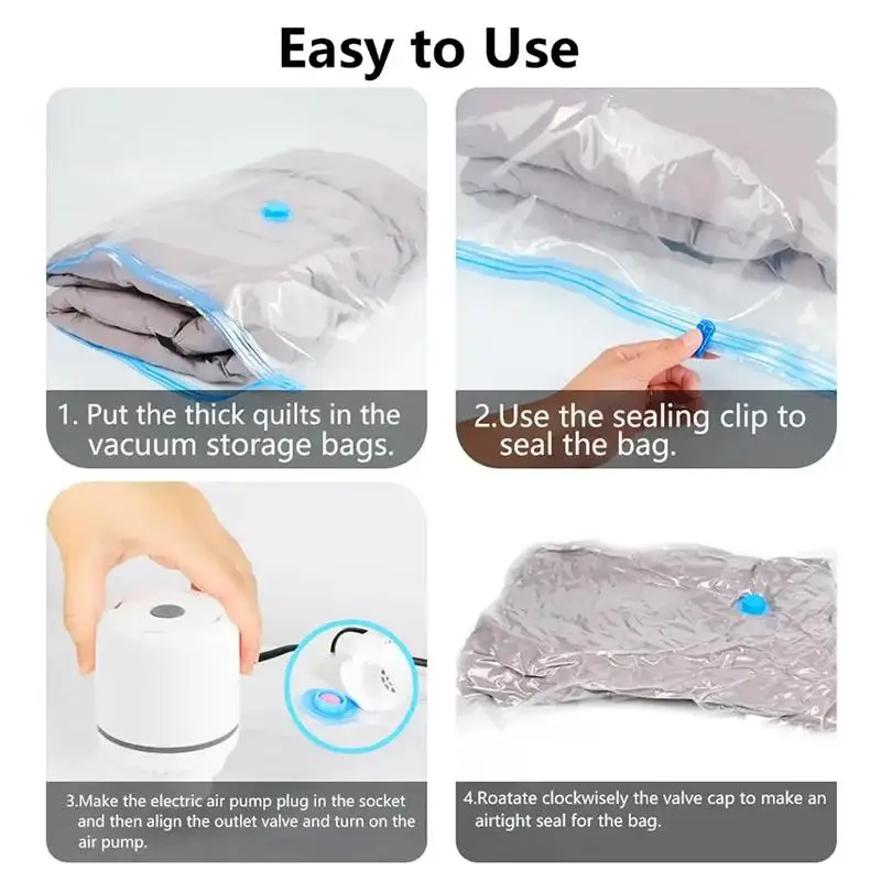 ~Vacuum Storage Bags Air Pump 110v/120V For Travel Business Trip Storage Tools For Clothes Pillows Bedding Closet Home Organize