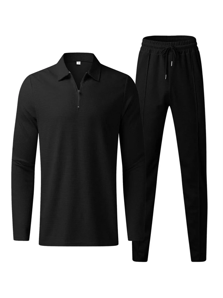 

Spor Casual Men's Long Sve Long Pants Two-Piece Set Independent Station Cross-Border European Size Wi irt And T...