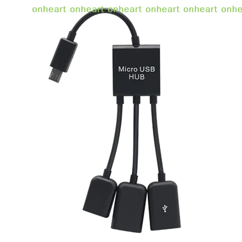 [C]3 In 1 Micro USB Type C HUB Male To Female Double USB 2.0 Host OTG Adapter Cable For Smartphone Computer Tablet 3 Port