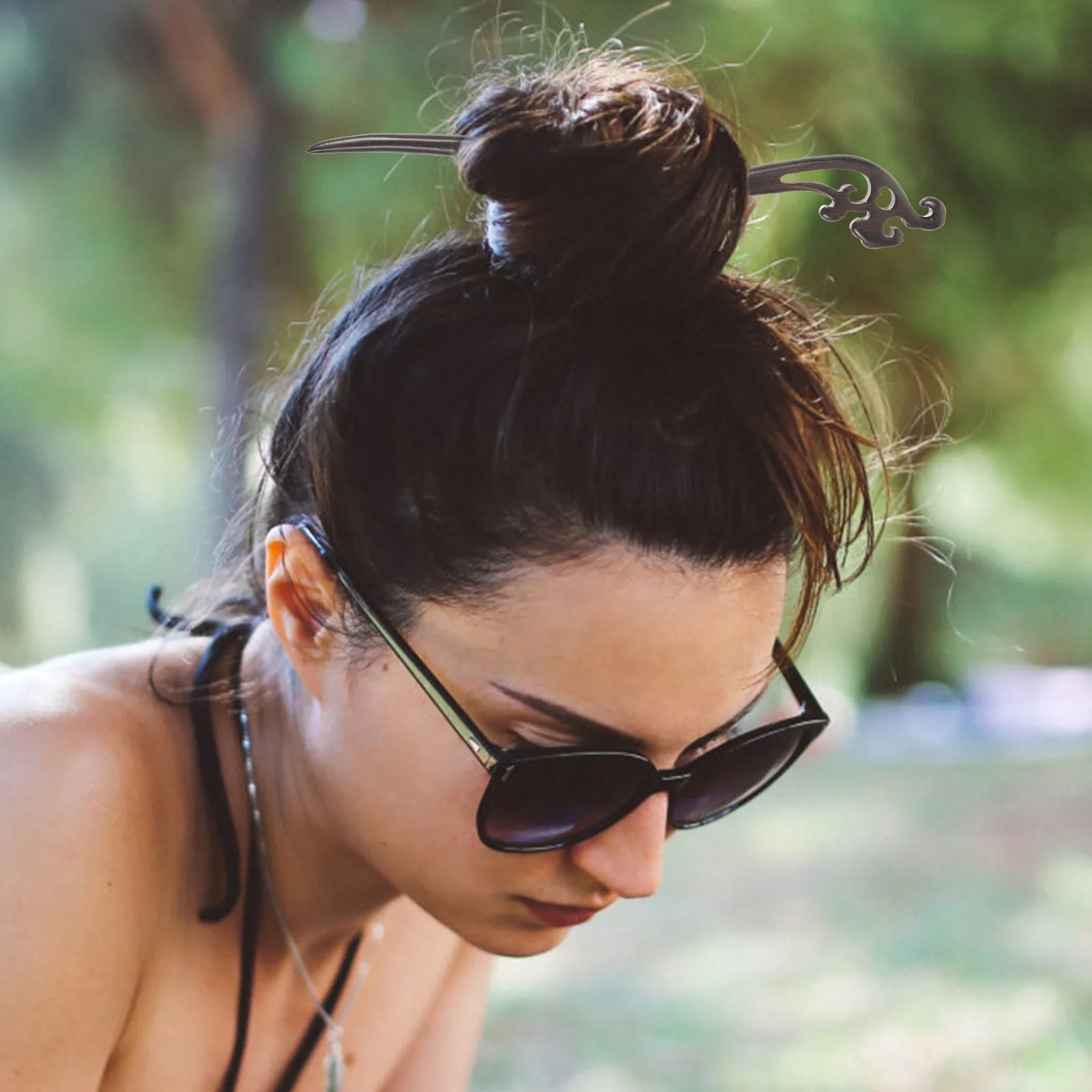 

Ebony Hair Stick Lightweight Comfortable Design Party Hair Chopstick Wooden Hairpin for Hanfu Cosplay Birthday Prom Gift