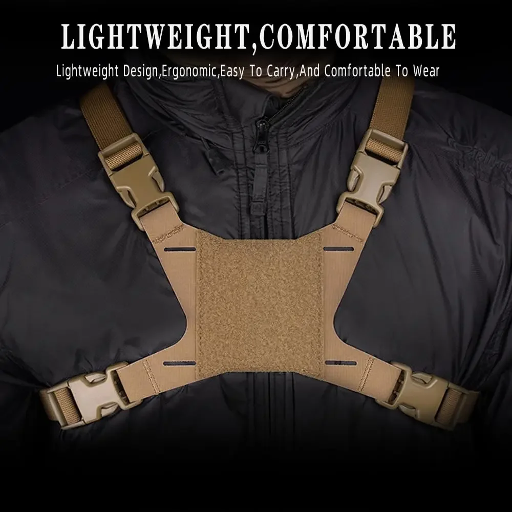 Tactical Admin Phone Platform Molle Cell Phone Holder Carrier Phone Mount with H Harness Strap Shoulder Harness for Screen Size