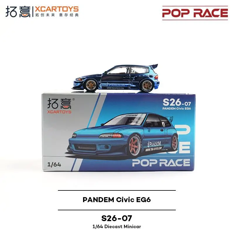 

POP RACE 1:64 Honda PANDEM Civic EG6 Hatchback Supercar Alloy Die-Casting Car Model Collection Gift