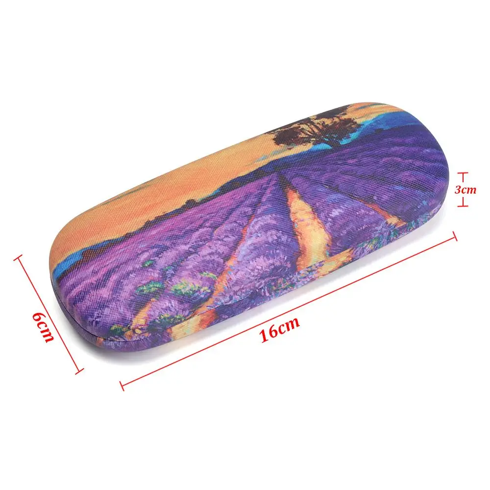 Ölgemälde Kunst Brille Fall Box Hart leder Lesebrille Fall Retro Unisex Blumen druck Brillen schutz Brillen halter – Detail 1