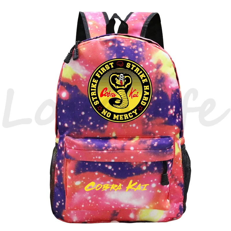 Cobra Kai mochila impressa para crianças, grande capacidade, mochila escolar leve, mochila casual para crianças