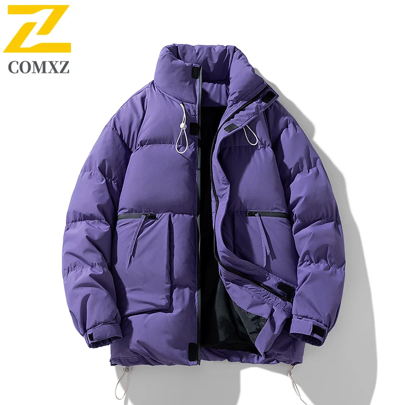 COMXZ 2025 Winter Jacket Stand Collar Japanese Style Trendy Thickened Warm Padded Jacket Loose Fit Cold Proof Plus Size Jackets