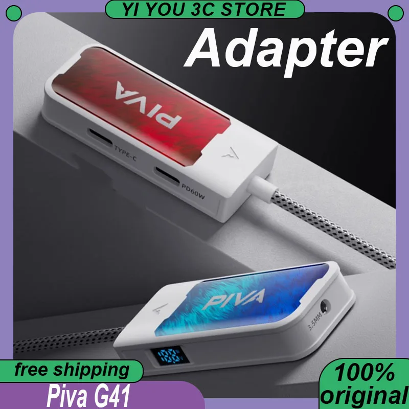 Adaptor Piva G41 G31 Tipe-c 60W Adaptor Antarmuka Pengisian Daya Cepat untuk Headphone Gaming PUBG Ponsel dan Tablet