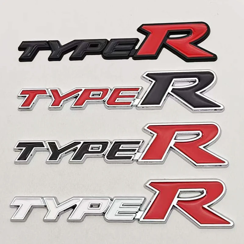 

3D Metal Car Styling Type R Logo Rear Trunk Sticker Badge Emblem Decal For Honda Civic TYPE R CRV HRV Accord Fit Car Accessories