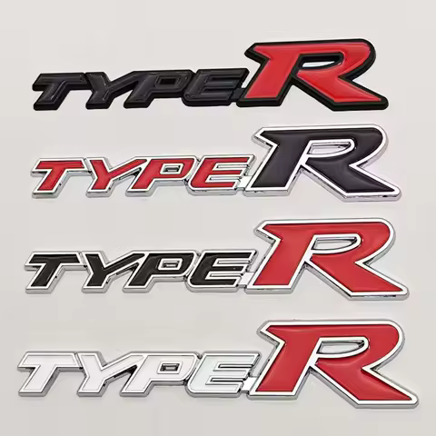 3D Metal Car Styling Type R Logo Rear Trunk Sticker Badge Emblem Decal For Honda Civic TYPE R CRV HRV Accord Fit Car Accessories