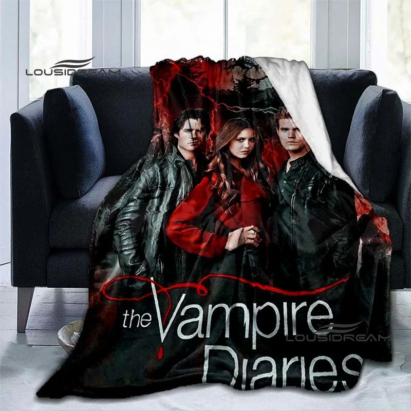 

Vampire Diaries Blanket Fashion horror romance drama Flannel Fluffy Fleece Throw blanket Children and adult Gift Travel Camping