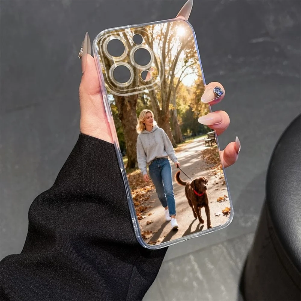 Funda Personalizada con Foto para iPhone 18 17 16 15 14 13 12 11 Pro Xs Max Plus Air Mini XR X 17e 16e, Carcasa Trasera Transparente de TPU