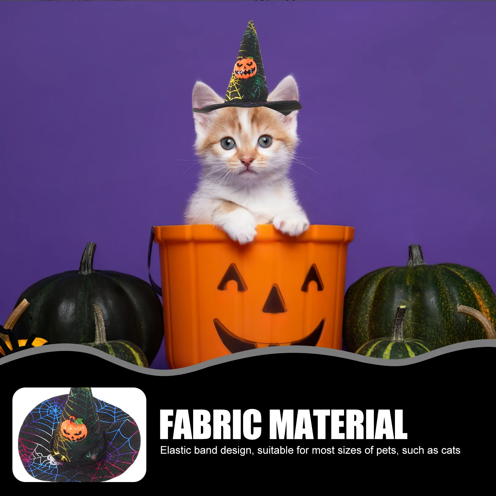 

2pcs Pet Dog Hats Comfortable Adjustable Halloween Puppy Costume Cat Kitten Hat Photography Prop Pet Decorative Headdress For