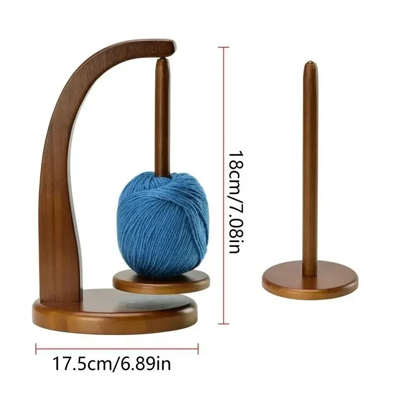 Wooden Yarn Holder Spinning Knitting Tools Crochet Yarn Holder Rotating Magnetic Thread Spool Wool Ball Winder Rotation Spinner