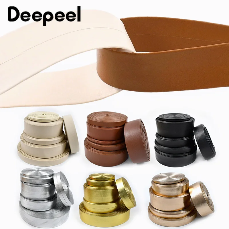 

10M 5-50mm PU Webbing Strap Gold Silver Leather Synthetic Ribbon Band Bag Necklace Rope Clothes Bracelet Cord Crafts Supplies