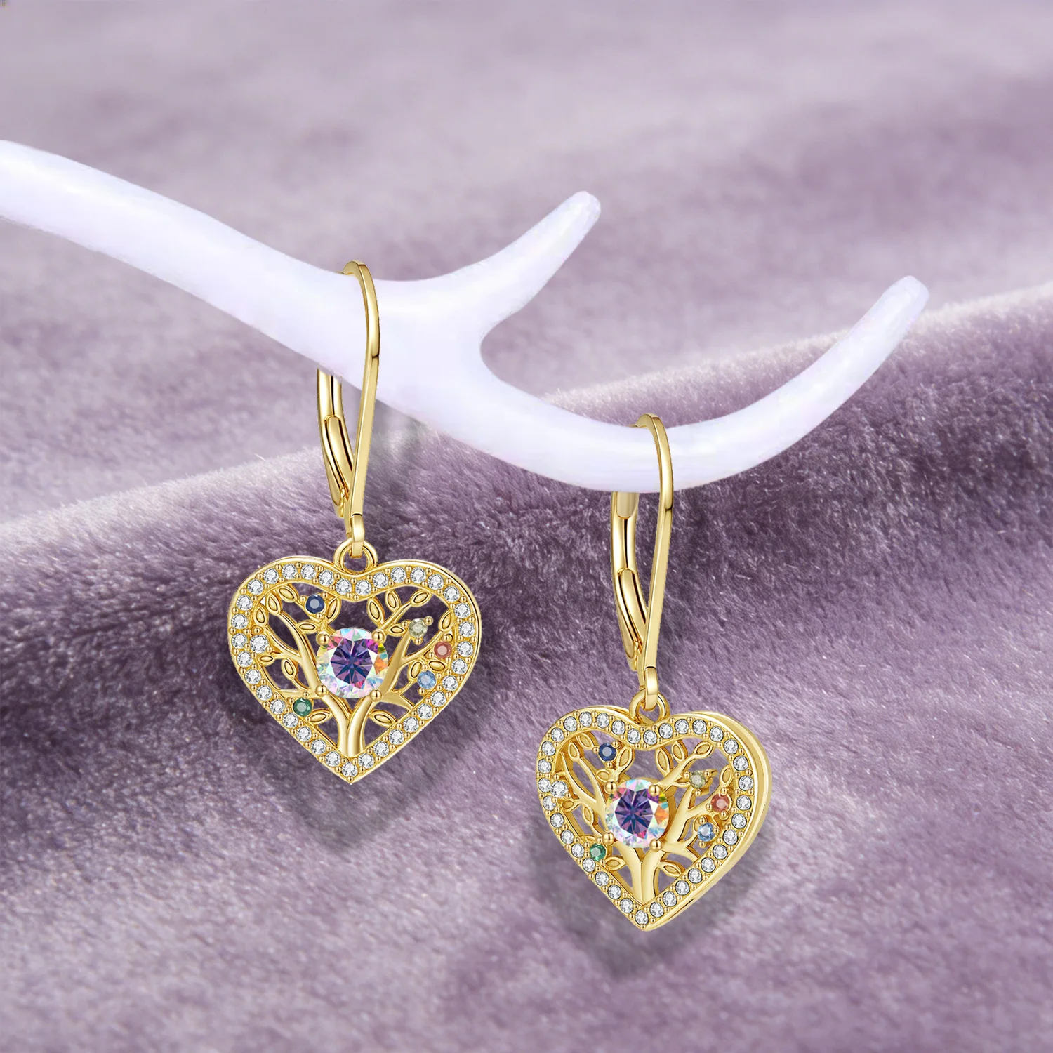 LAMVOICE Designerartikel von hoher Qualität, hypoallergener 1-Karat-Moissanit-Haken, Valentinstagsgeschenk für hochwertigen Schmuck