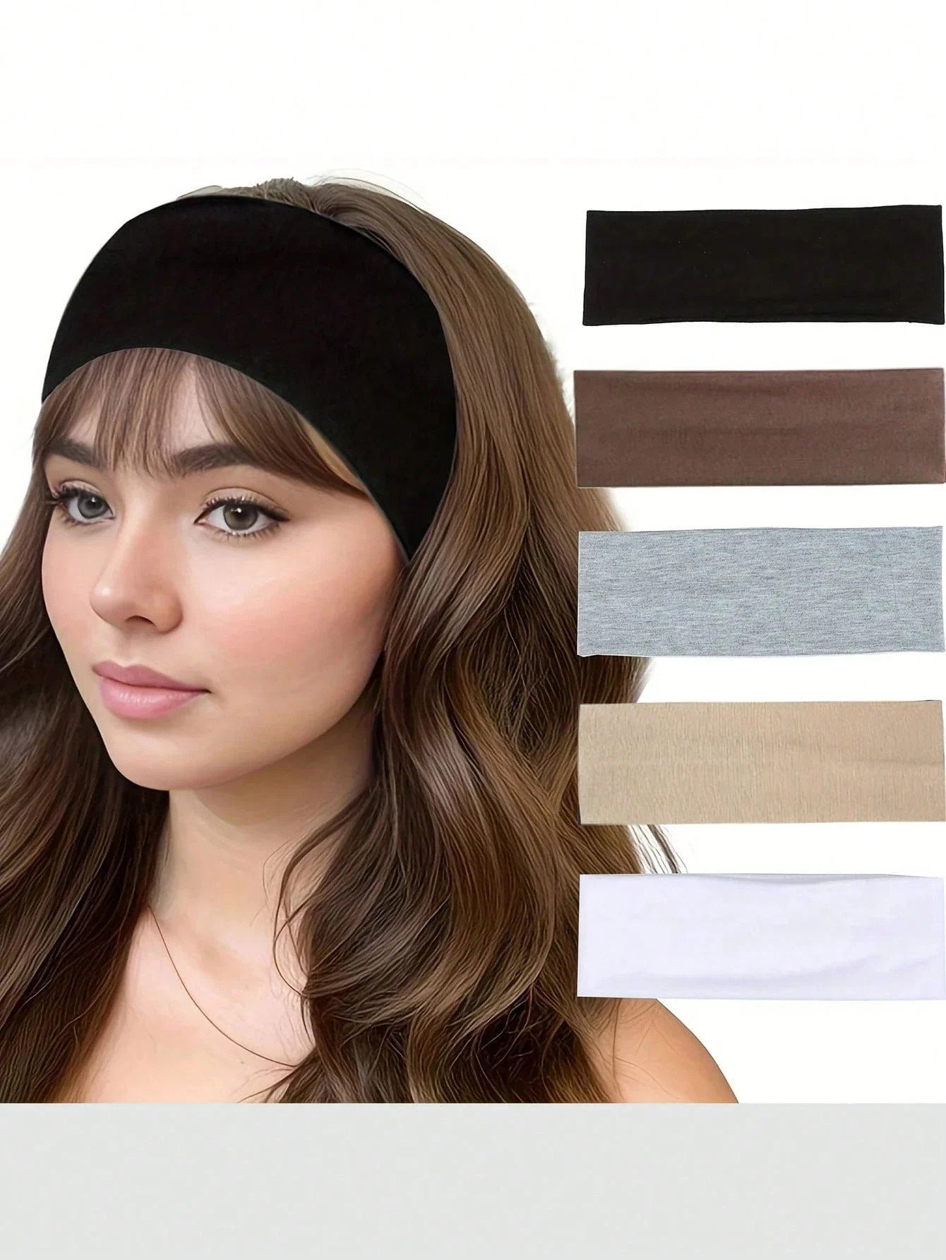 Women Moisture Wicking Sports Headband Loose Elastic Soft Yoga Running Fitness Headwear