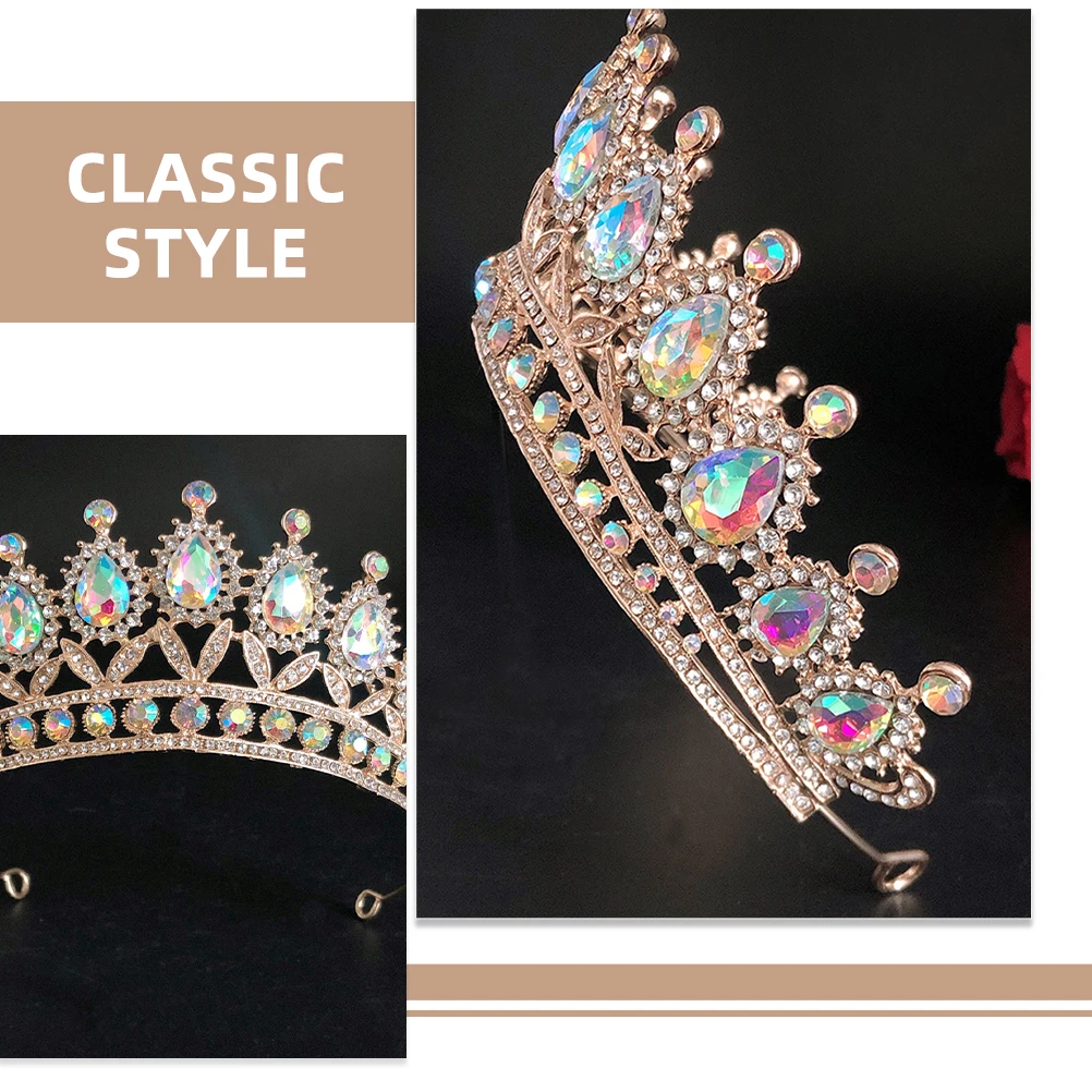 

Crown Earrings Set Lavender Bride Jewelry Accessories Rhinestone Women Crown Necklace Set Wedding Party Prom Valentine Gift