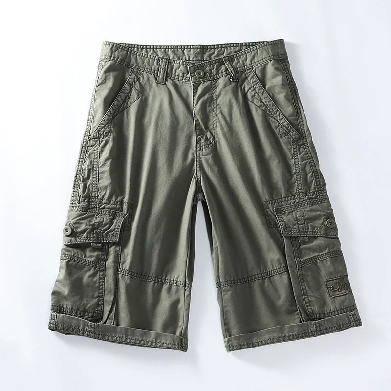 

Summer Mens Shorts 100% Cotton Loose Fit 6 Pockets Safari Style Casual Work Outwear Straight Leg Pants