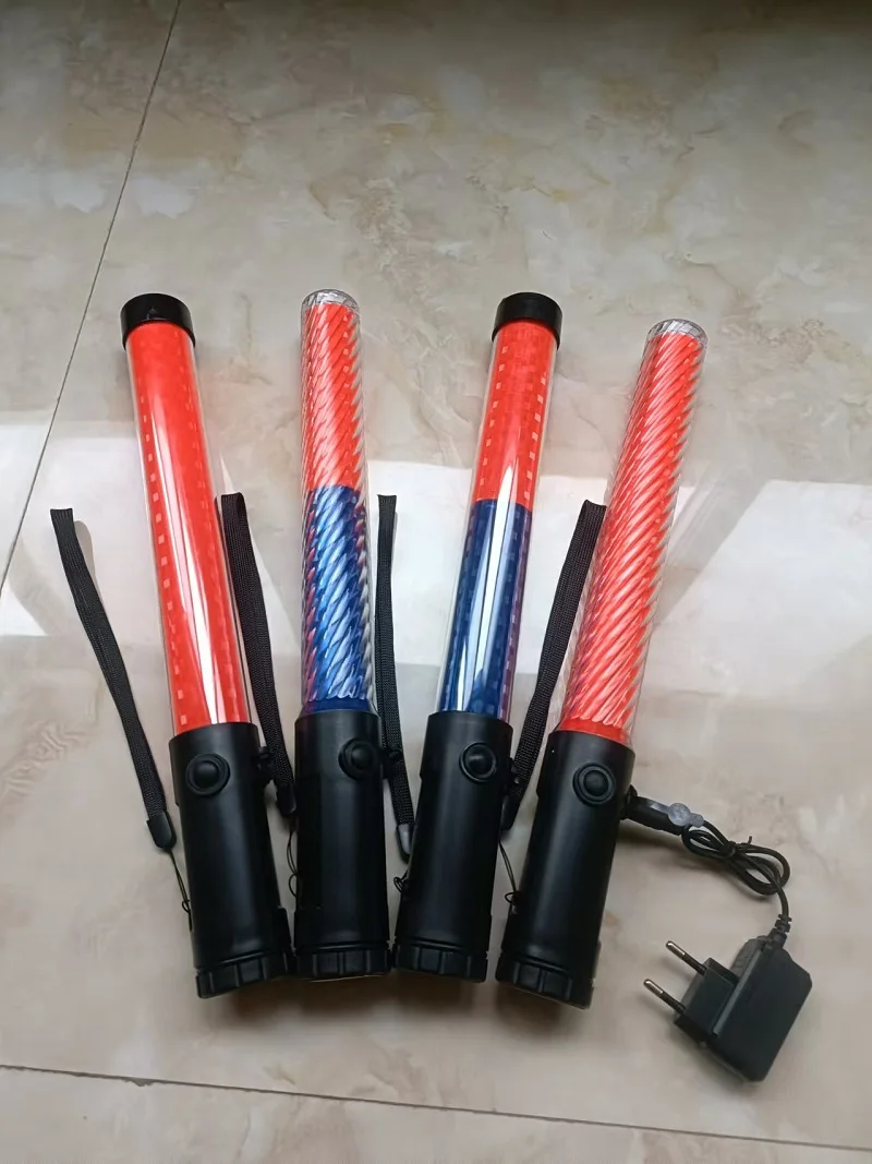 

360mm Rechargeable Built-in Battery Waterproof LED PVC Road Traffic Rod Flash Light With Charger