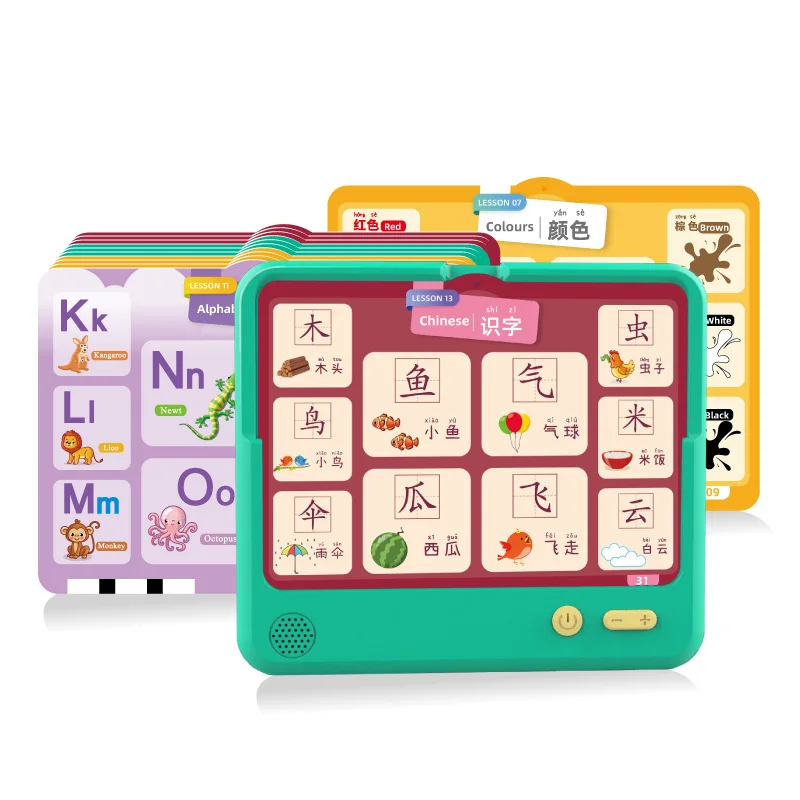 Kids Learning Materials Early Education Reading Machine Toy Montessori Talking Flash Cards Early Learning Machine