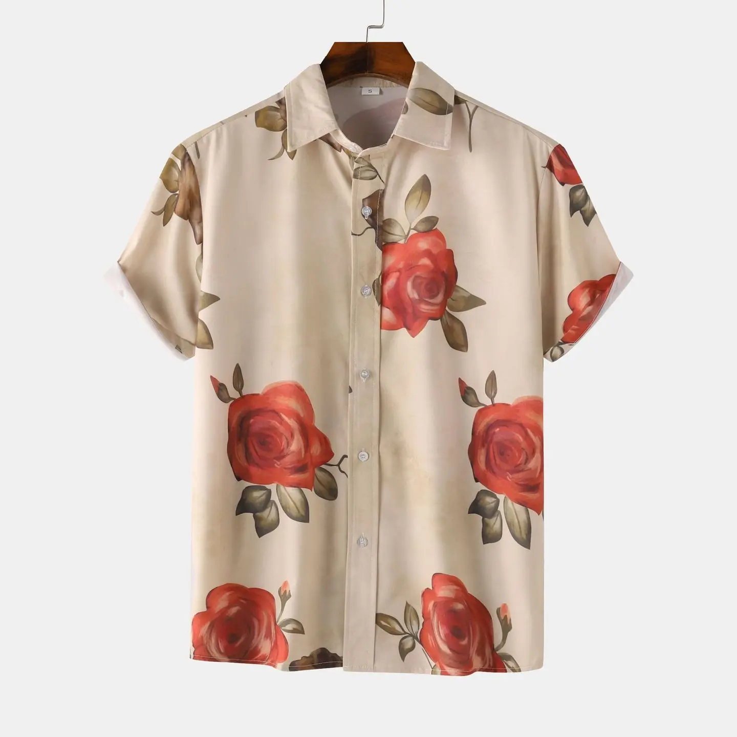 Men's Floral Short Sleeve Shirt Comfortable Lightweight Summer Casual Shirt Versatile Style for Various Occasions