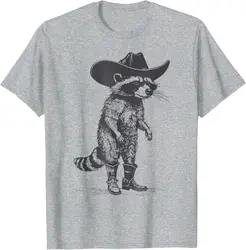 Vintage Raccoon Cowboy Cowgirl Trash Panda Western Country T-Shirt
