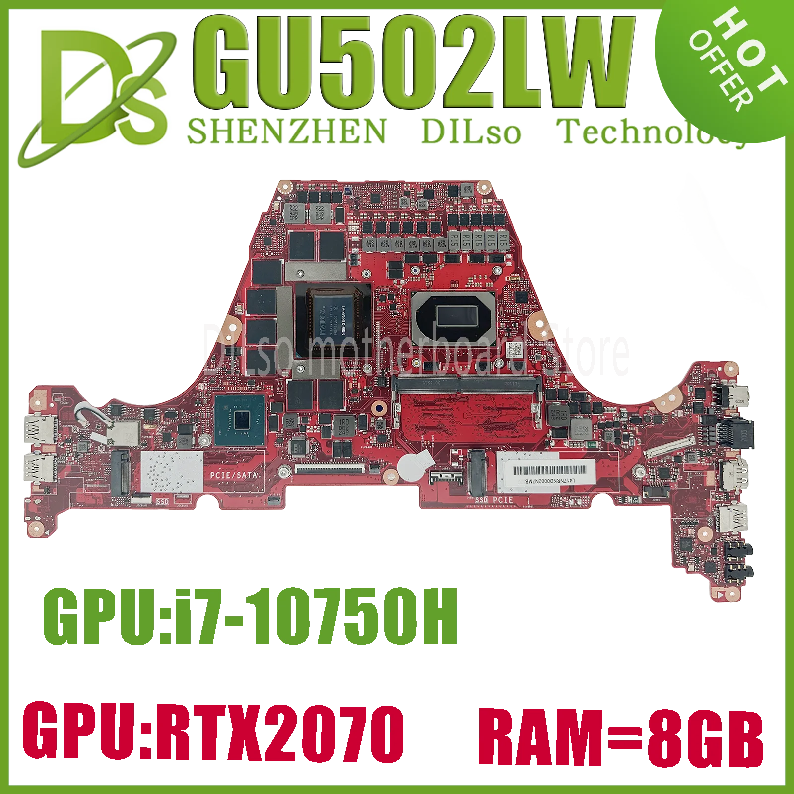 KEFU GX502LXS Laptop Motherboard For ASUS ROG Zephyrus S15 GU502LV GU502LW GX502L GU502LU Mainboard i7-10th RTX2060 2070 2080S