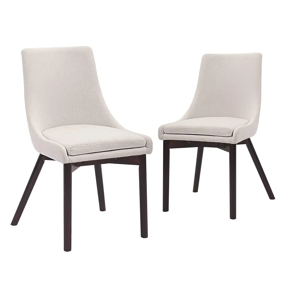 

Upholstered Fabric Chairs And Solid Wood Legs For Kitchen Dining Bedroom Living Room, Set Of 2, Beige 1