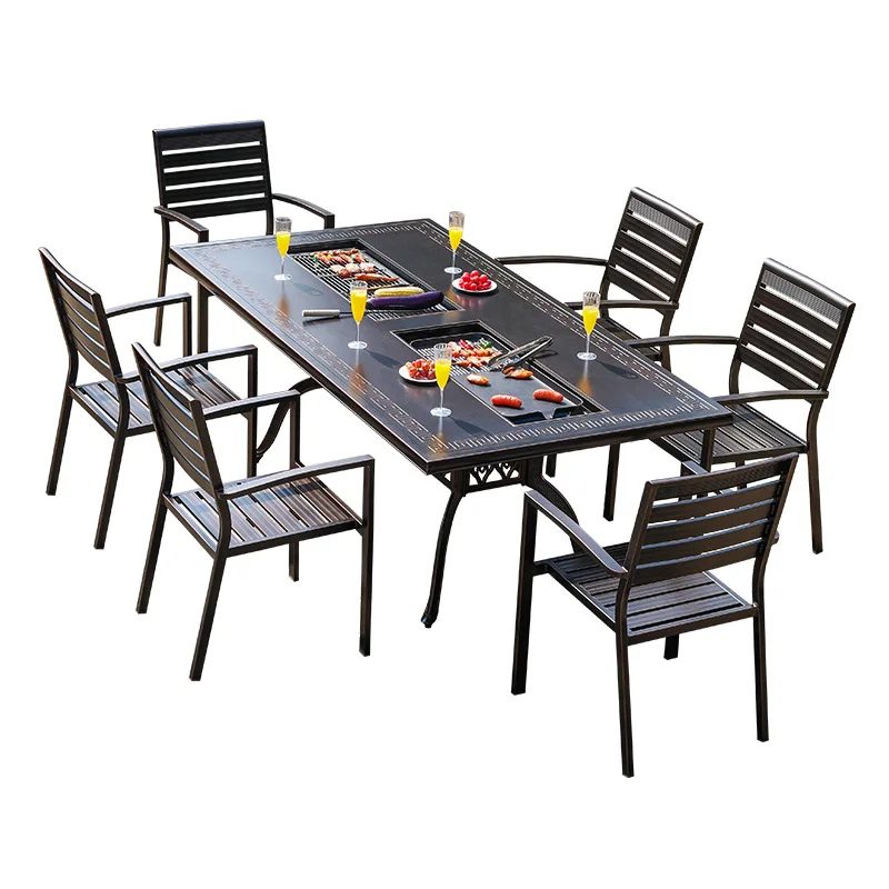 

Outdoor, BBQ Table, Nordic, BBQ Table, Household, Electric Carbon Double Grill