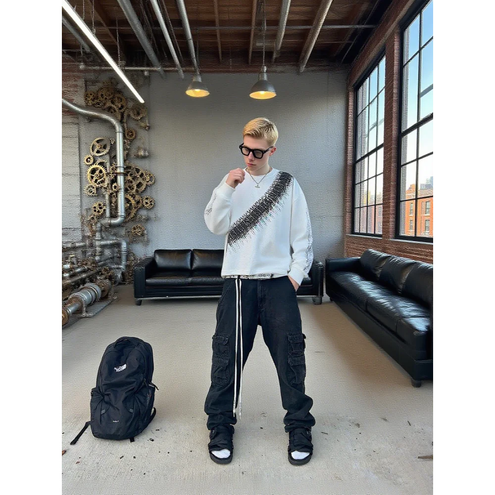 

Ретро Y2K Гранж Vibe футболка с длинными рукавами унисекс уличная одежда свободного покроя с принтом пули эстетика 2025 Vibes