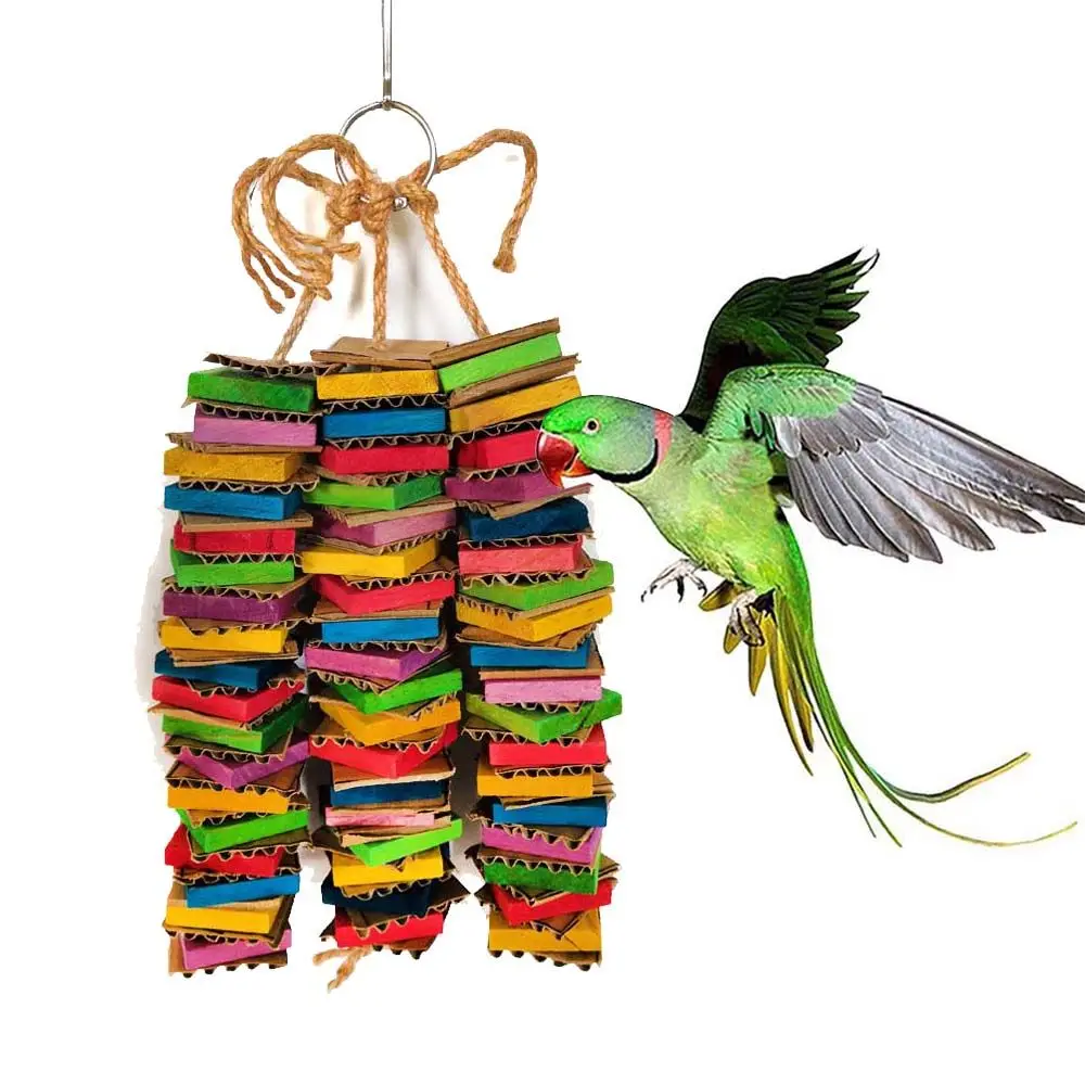 

Training Playing Parrots Block Knots for Medium Birds Parrot Chewing Wooden Block Bite Toys Parrot Toys Bird Supplies