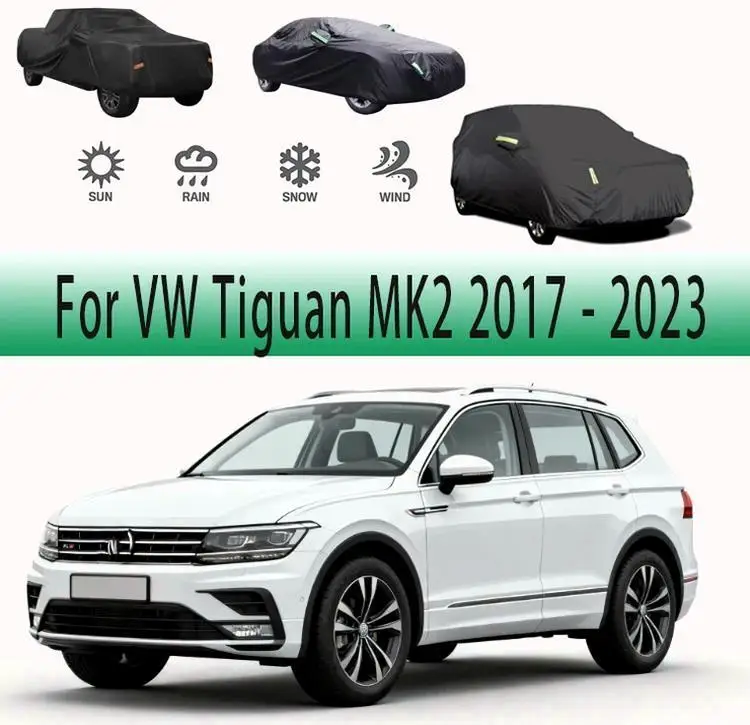 

For VW Tiguan MK2 Outdoor Waterproof Dustproof Sunshade Snow Cover for 2017 2018 2019 2023 Car Covers