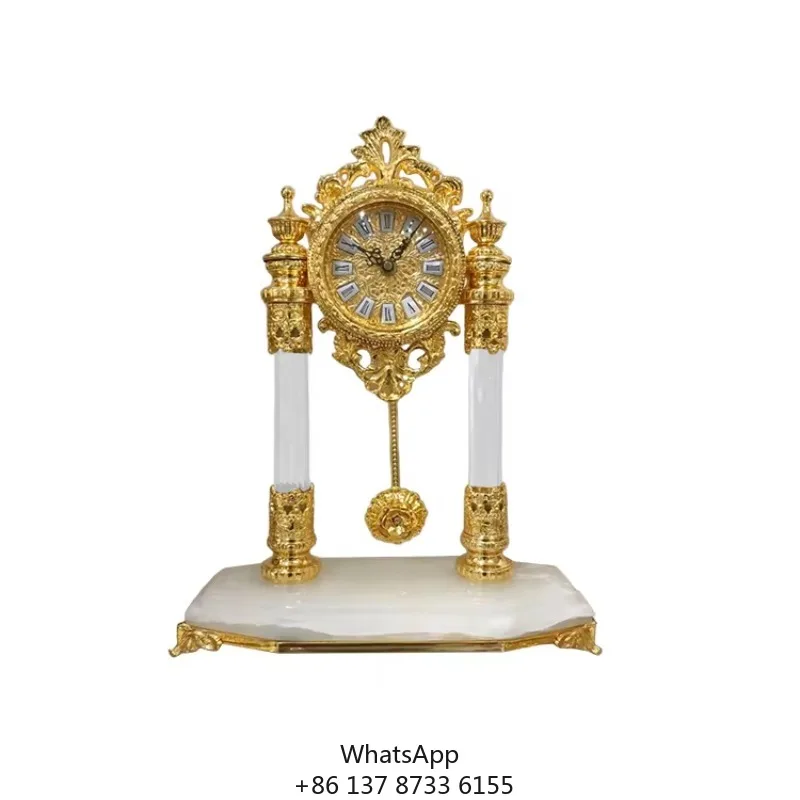 

Antique Style Gold Royal Art Desk Clock Classic King's Clock With Quartz Movement Needle Display Projection Feature