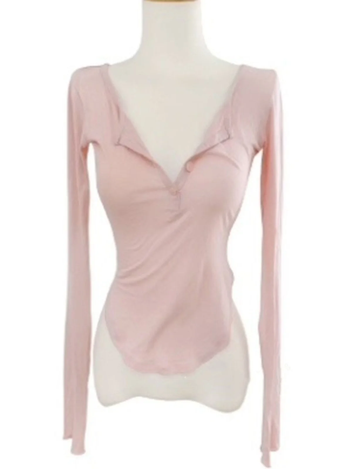 Bequemes, elastisches, schmal geschnittenes, langes Sve-T-Shirt für Damen, Base Irt Good Elastici Herbst, bequem, süß und würzig, langes S...