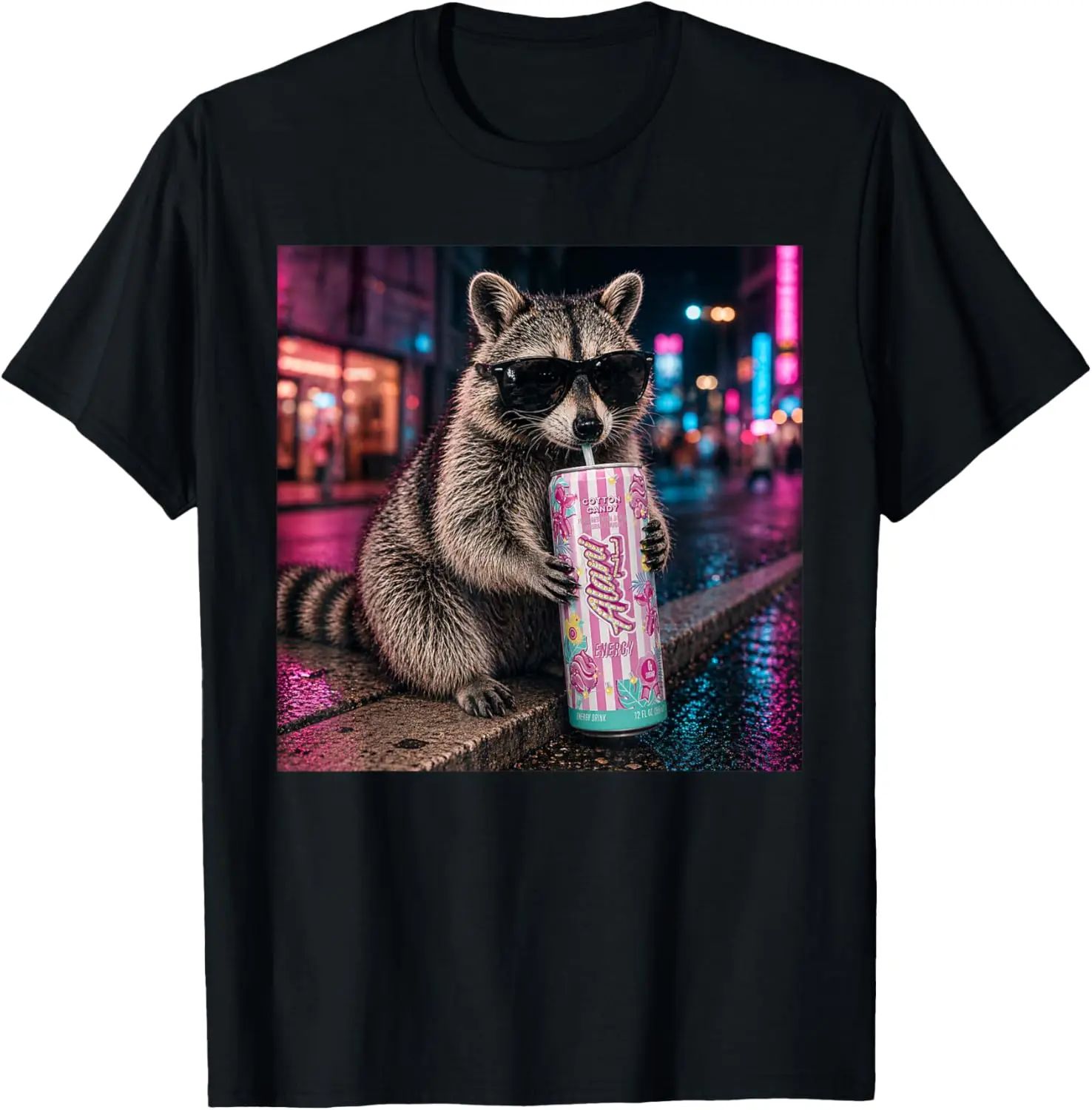 Camiseta divertida con gráfico de memeo de animal y bebida de algodón de azúcar, para mujer y hombre, a la moda, nuevos productos, regalos navideños, creativa, estampados únicos, cómoda
