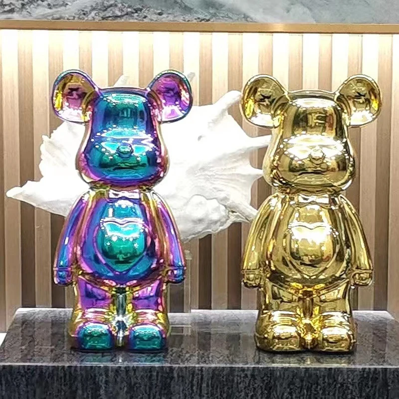 27/cm Ceramic Cartoon Teddy Bear Figurine Love Bear Ornament Living Room Small Piggy Bank Wine Cabinet Desktop Home Decoration