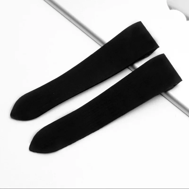 ساعة سيليكون مطاطية ناعمة ومقاومة للماء والعرق لكارتييه سانتوس 100 W2020007 للرجال أسود 25 ملم