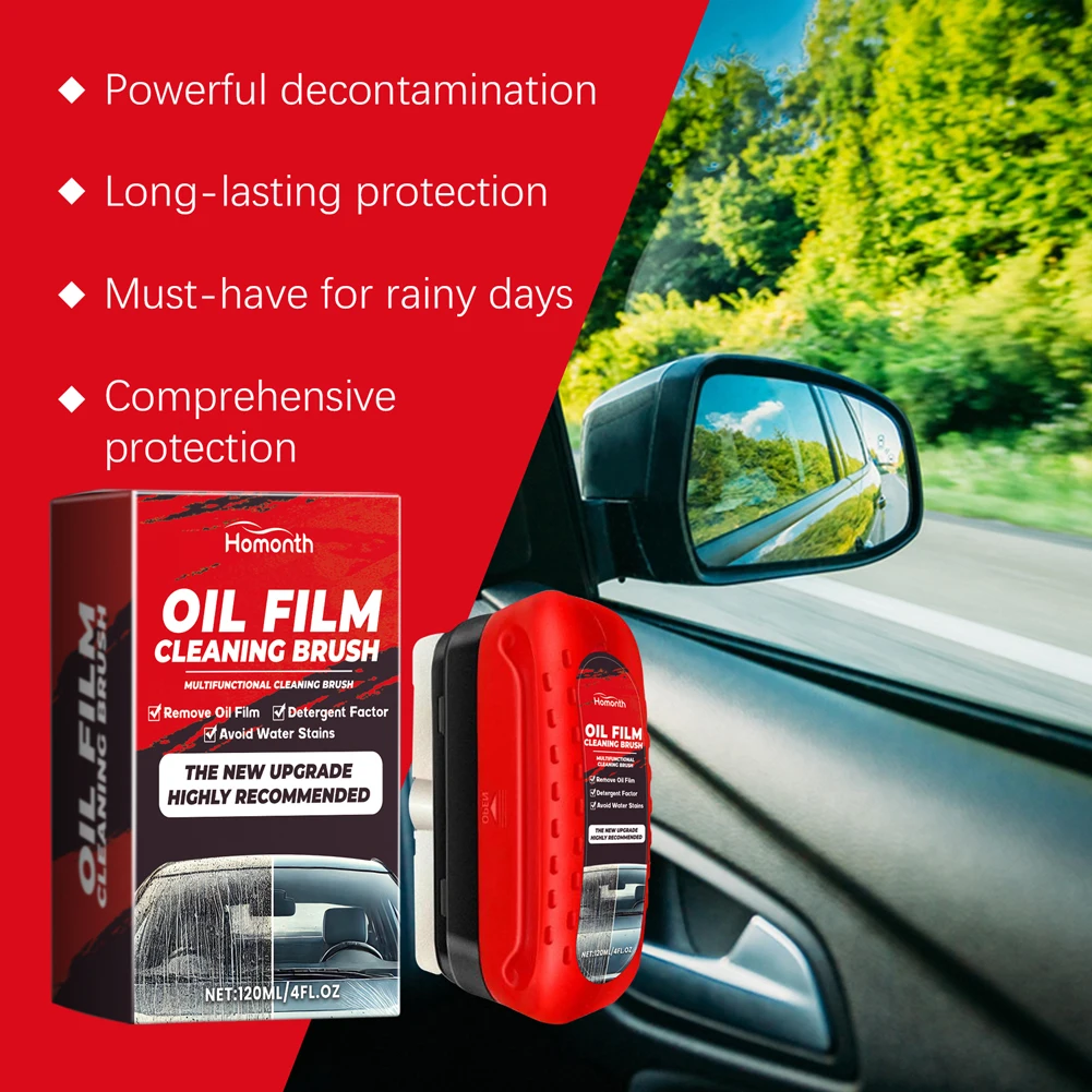 Oil Film Remover Removes Dirt Auto Glass Sponge Cleaning Brush Windshield Oil Film Stain Removal Glass Oil Film Cleaning Brush