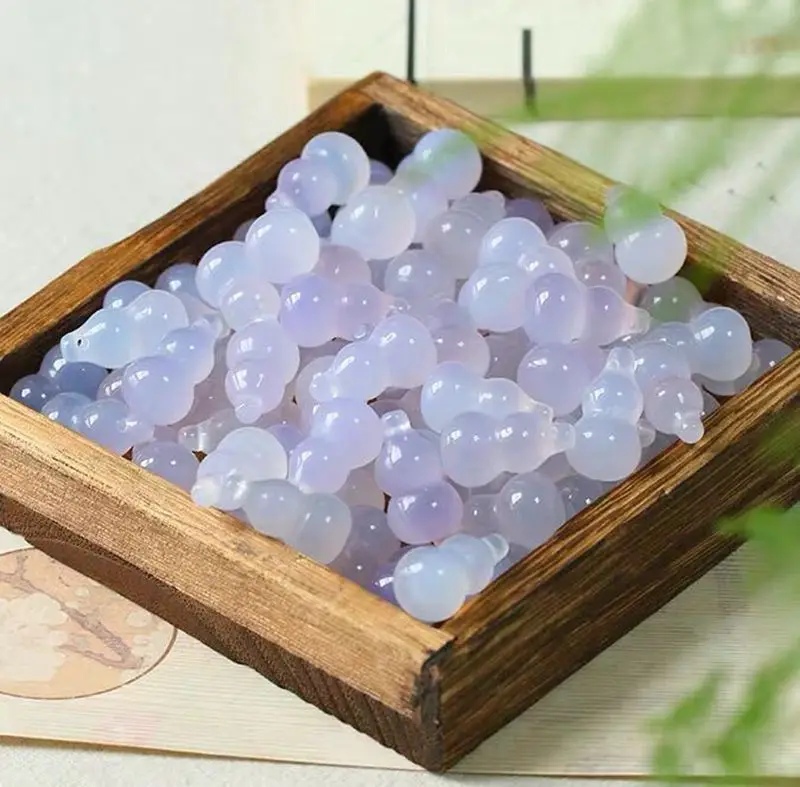 

Подвеска-тыква из высококачественного халцедона цвета ледяного фиолета, лавандово-фиолетовый агат, нефрит