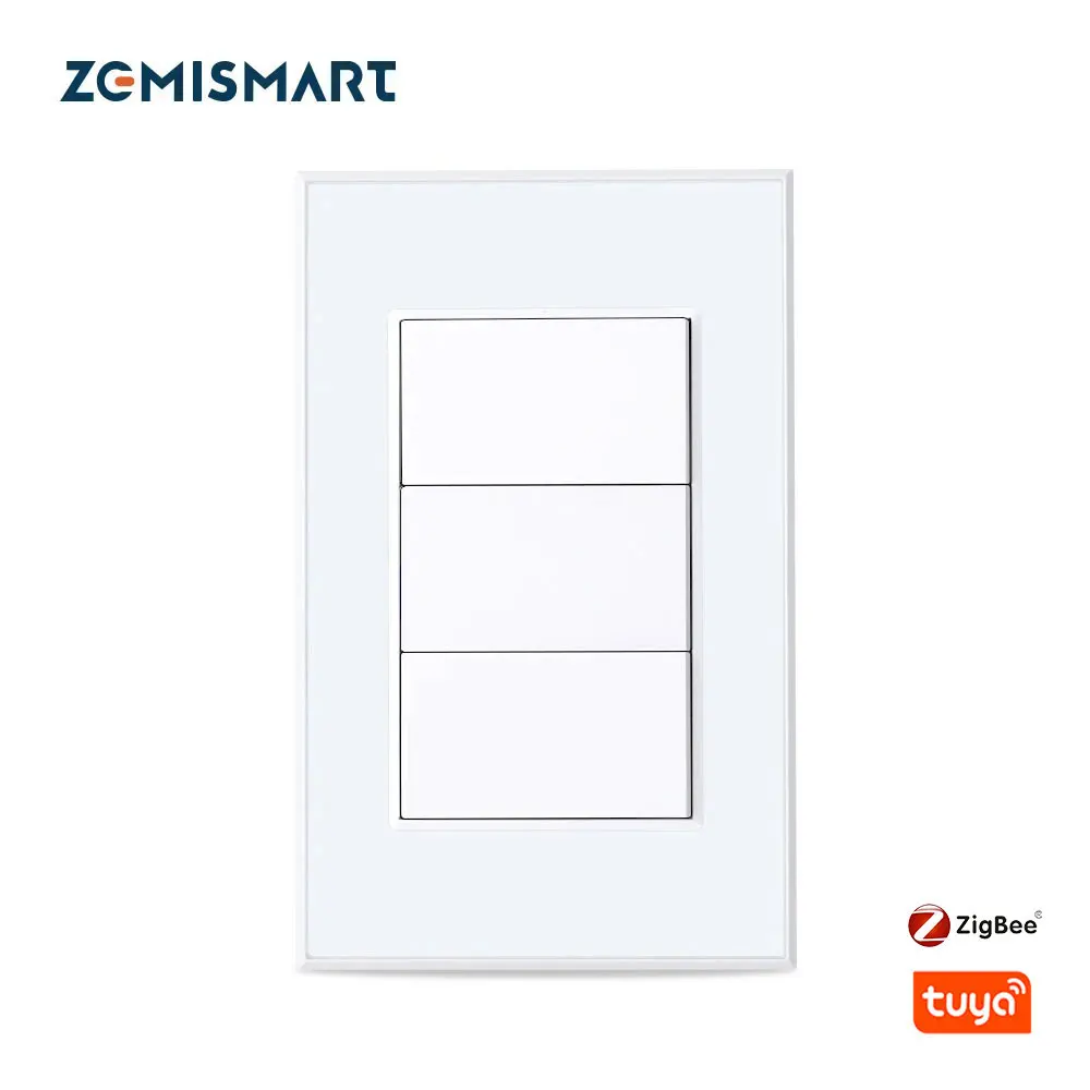 Zemismart Tuya Zigbee Smart 3 Gangs Light Switch Brazilian Wall Interrupter Alexa Google Home Work with Homekit