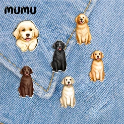 2023 New Labrador Retriever Lapel Pin Cute Dogs Acrylic Brooches Handmade Epoxy Jewelry Shirt Bag Badge