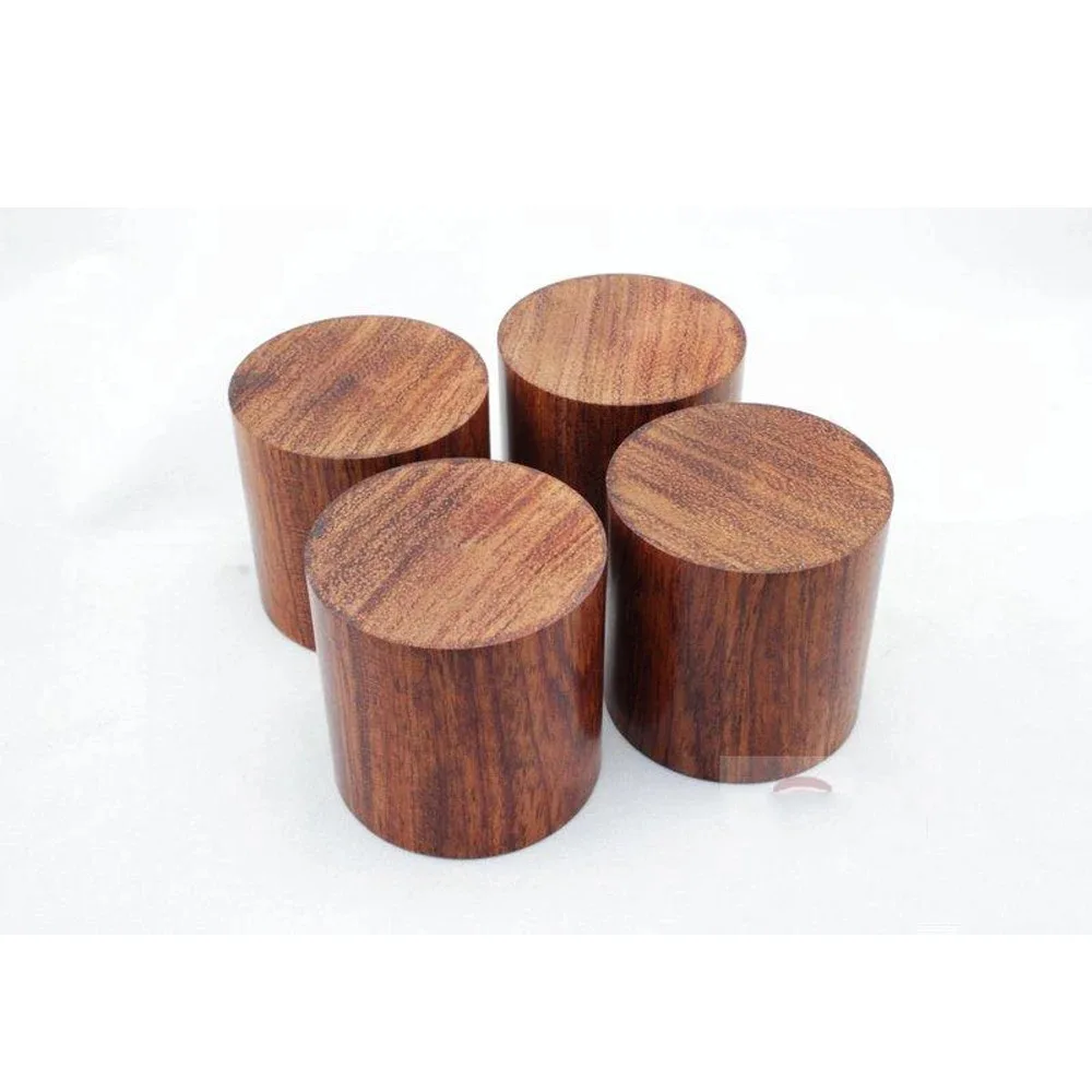 4PCS Rosewood HiFi Audio Speakers Amplifier Chassis Anti-shock Shock Absorber Foot Feet Pads Vibration Absorption Stands 45*45mm