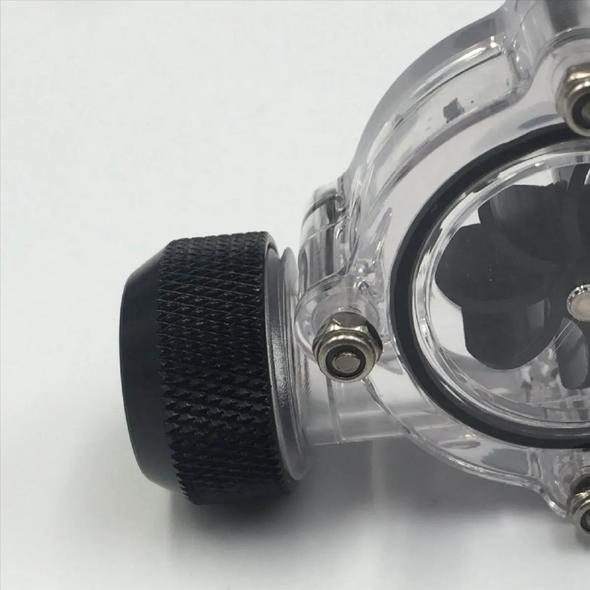 [A75T] 2X G1/4Inch Flow Indicator,Clear Main Body,Black Blade,Matte Black Pc Computer Water Cooling System Flow Meter Indicator