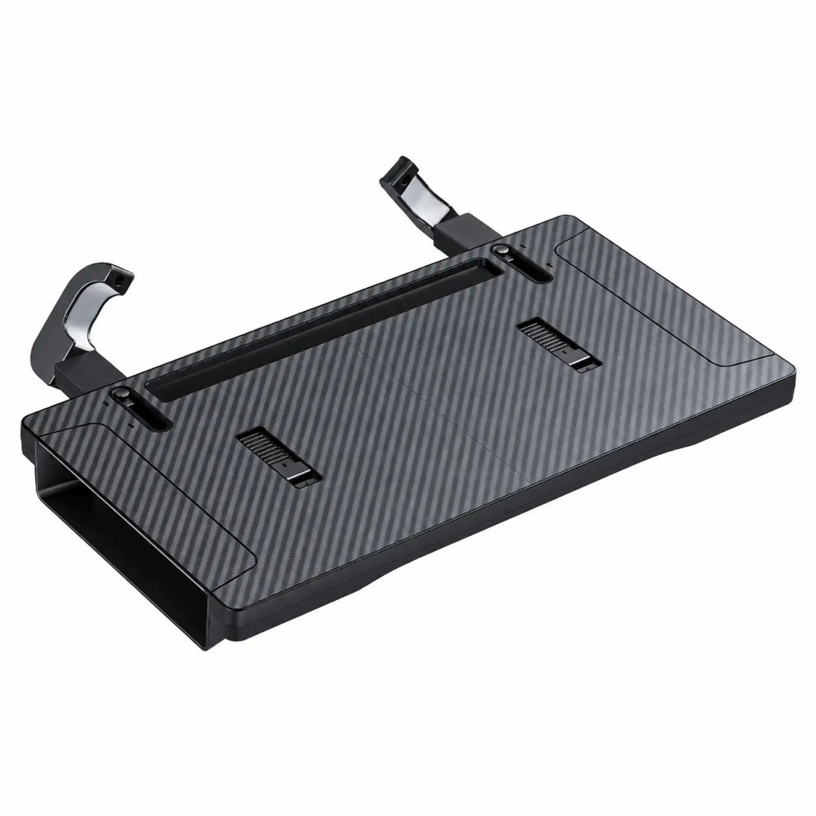 ABS Car Desk Organizer Foldable Vehicle Mounted Table with Built in Compartments for Travel Essentials