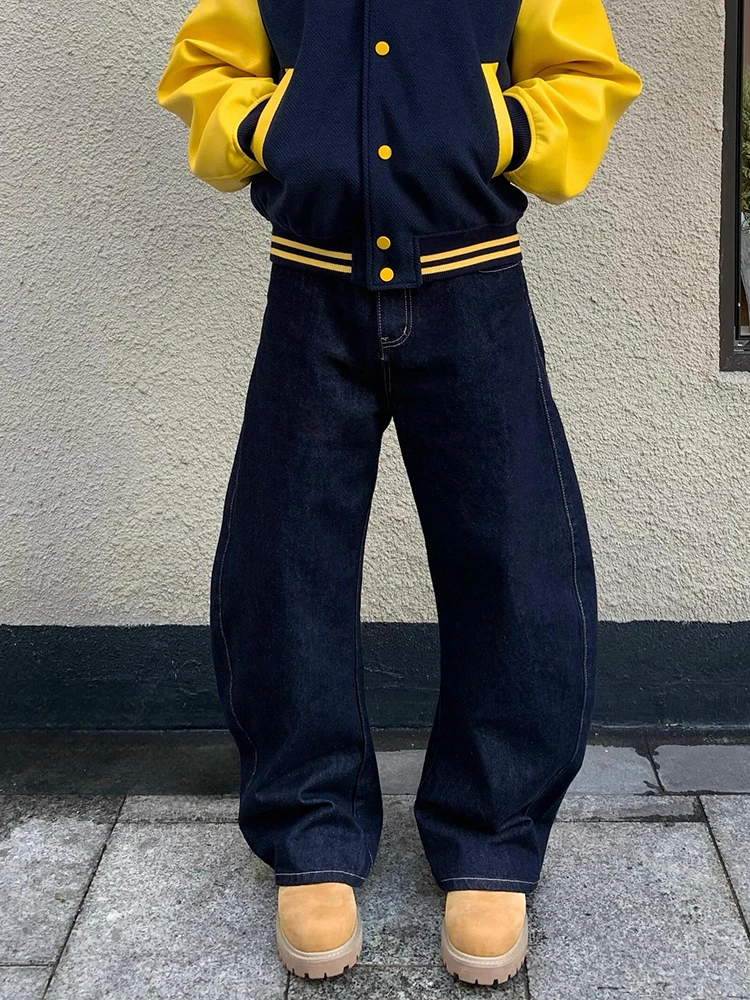 

Мужские джинсы Deep Blue American Sle Wide Leg Knife: весенние, винтажные, свободные, прямого кроя, из денима