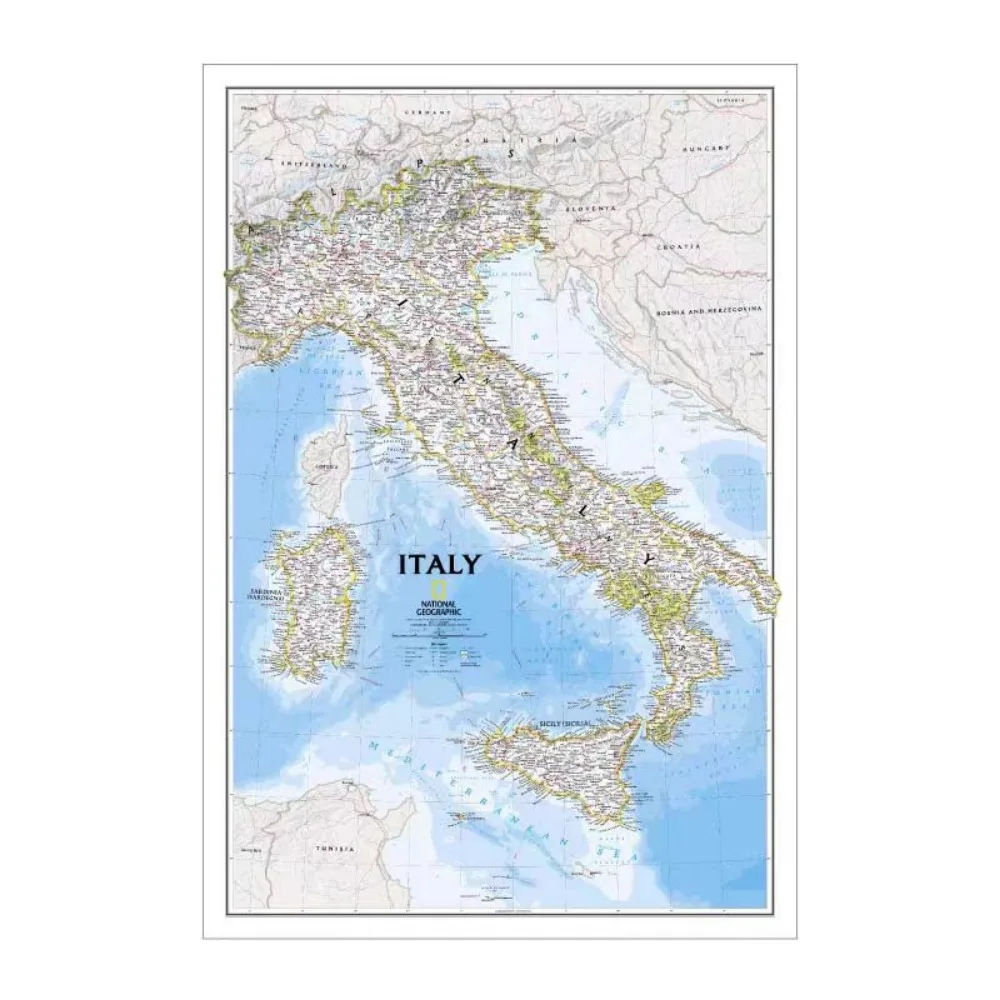 Large HD Italy Map Wall Art Posters Home Decoration Prints High-quality Cotton Canvas Painting For WALL, Best Gift for Traveler