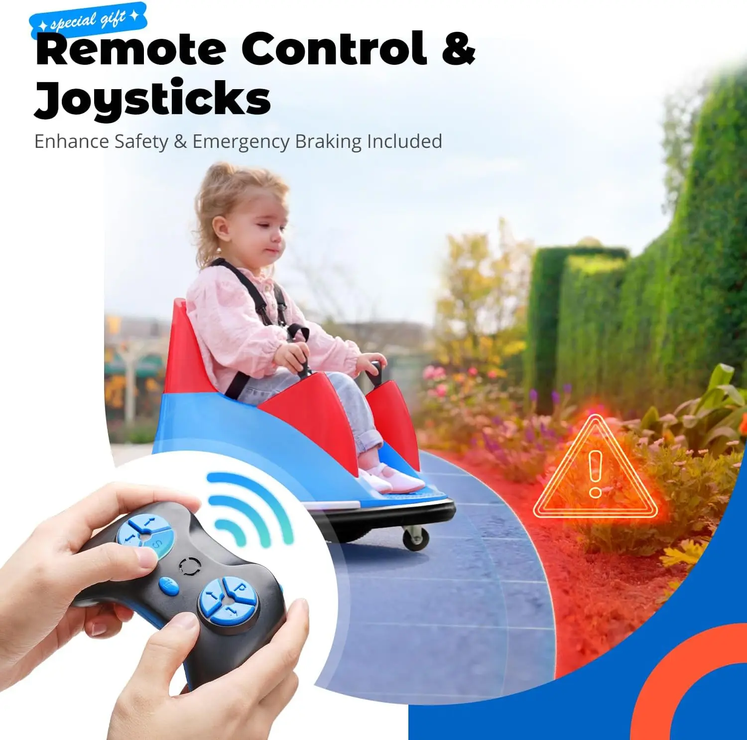 Voiture pare-chocs 12V pour enfants en bas âge 1.5-6 ans avec télécommande Bluetooth musique 3 vitesses bricolage plaque d'immatriculation électrique monter sur jouets