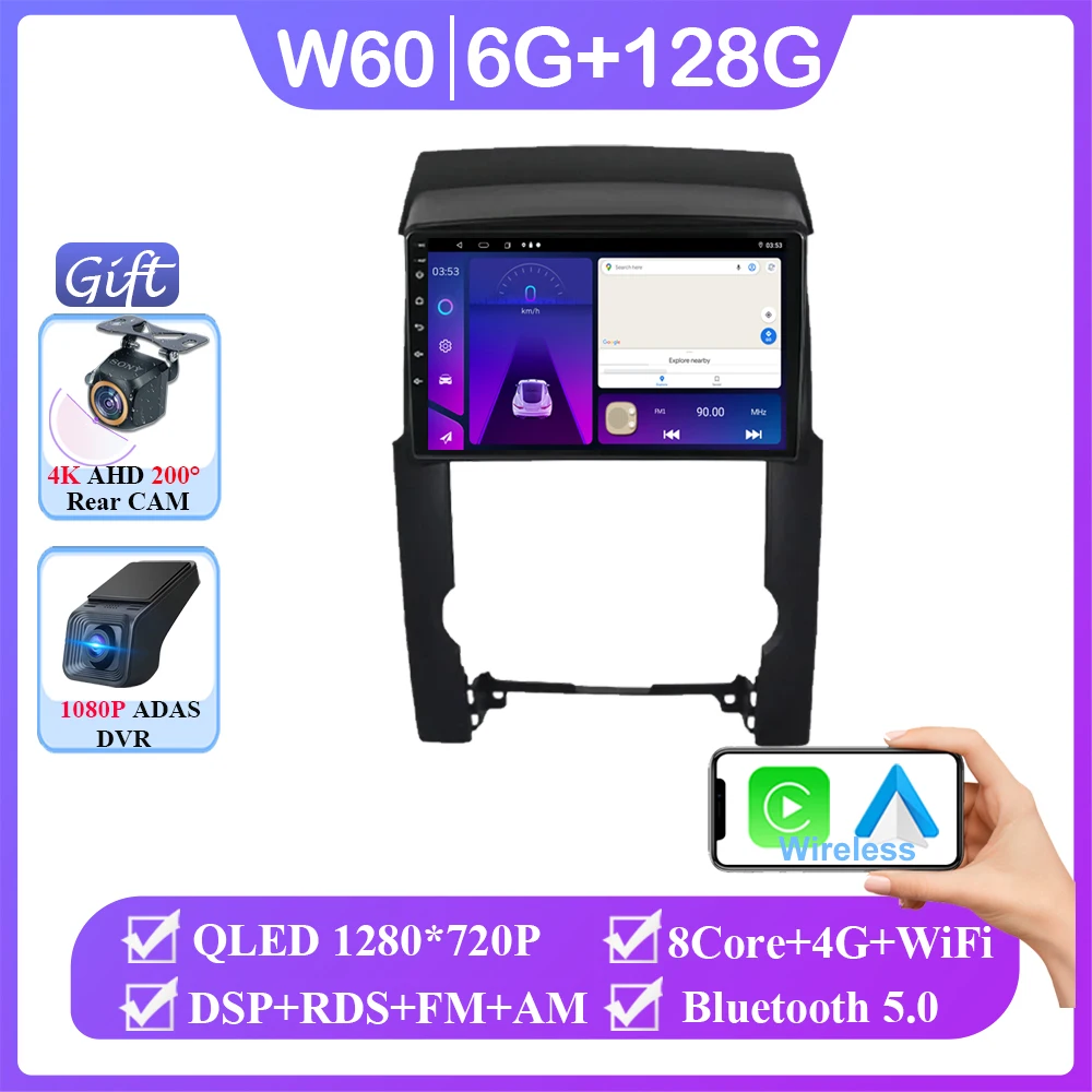 Autoradio Voor Kia Sorento 2009-2012 Android Auto Multimedia Speler GPS Navigatie Stereo Head Unit Geen 2din DVD 5G WIFI TS10 BT