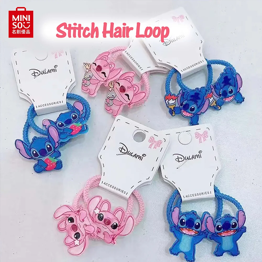 Disney Anime Lilo & Stitch Hairpin Lovely Cartoon Rubber Band Hair Accessoires Girl Trendy Fashion Accessories Birthday Gifts