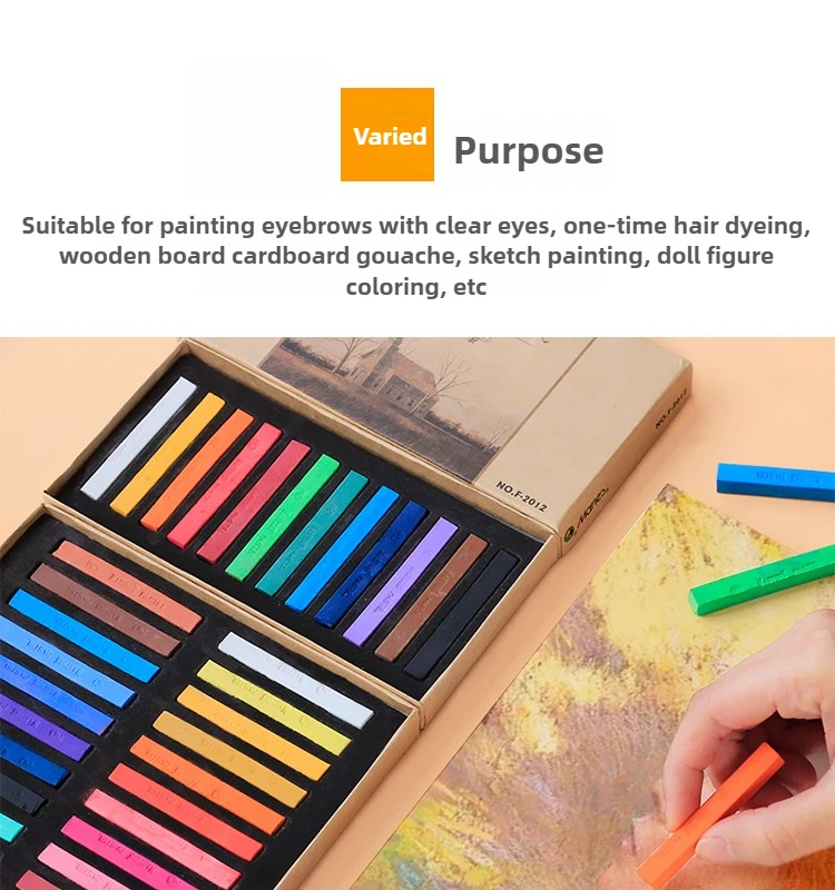 Maries Farbkreide, 24 Farben, 12 Farben, Kreide, 48 Malerei, Rosa, professioneller Pastellstift, Pinselbrett, Zeitungs- und Malzubehör – Detail 12