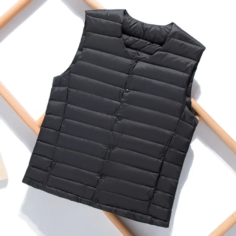 Luxury High-end Autumn Winter Warm Men's Down Waistcoat Lightweight Down Jacket Sleeveless Puffer Jacket Youth Big Size Vest